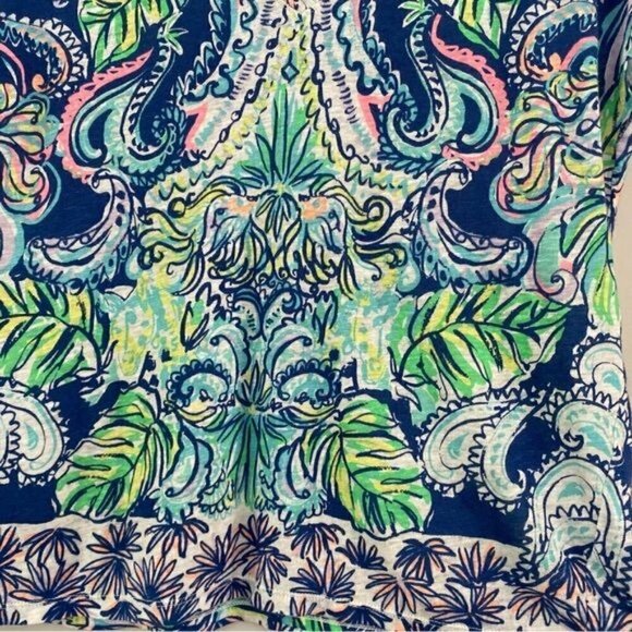 Lilly Pulitzer Hartwell Boxy Linen V-Neck Shirt XXS/XS - Picture 6 of 8